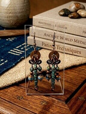 Bohemian Copper and Turquoise Earrings